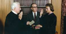 Sandra Day O'Connor Being Sworn in as Supreme Court Justice by Chief Justice Warren Burger