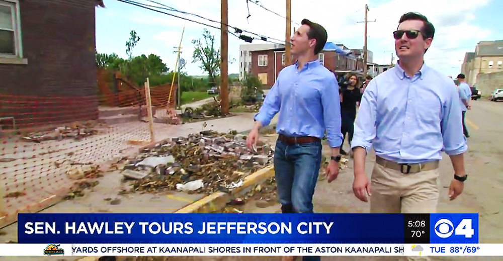 Senator Josh Hawley in Jefferson City, MO (Photo by KMOV.com).