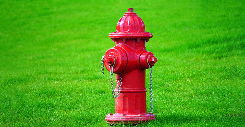 Red fire hydrant.