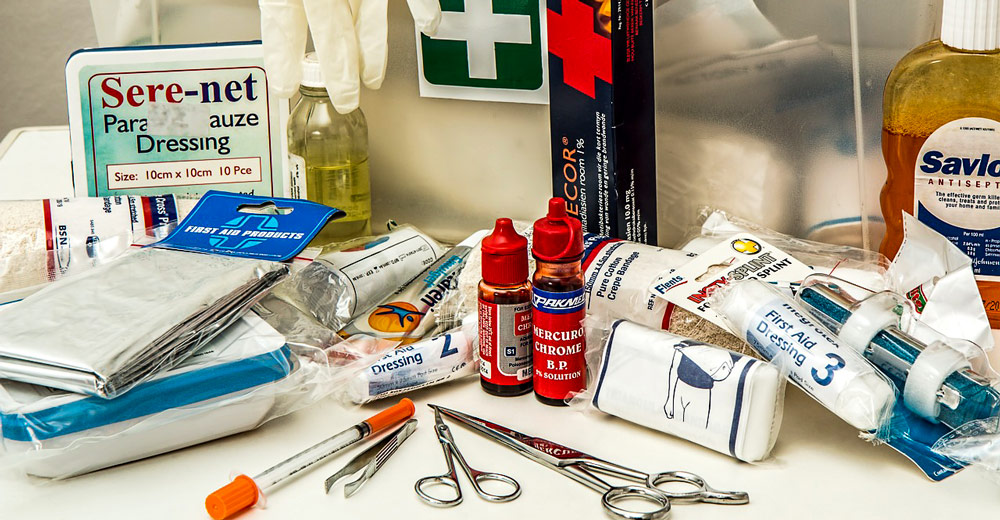 Items that are sometimes in a first aid kit.