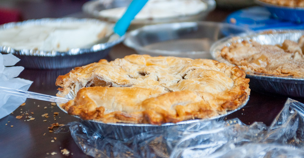 A golden brown fruit pie at MSU-West Plains Pi Day.