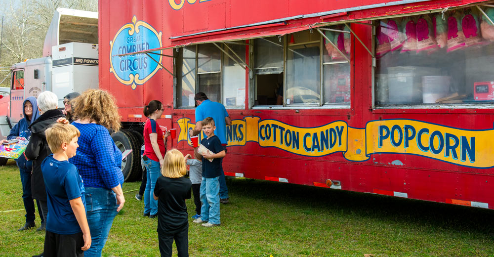 The concession trailer at the Culpepper & Merriweather Circus on April 3, 2023.