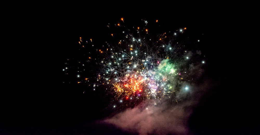 An array of colors lighting up the sky at the Alton Independence Day celebration on July 3, 2023.