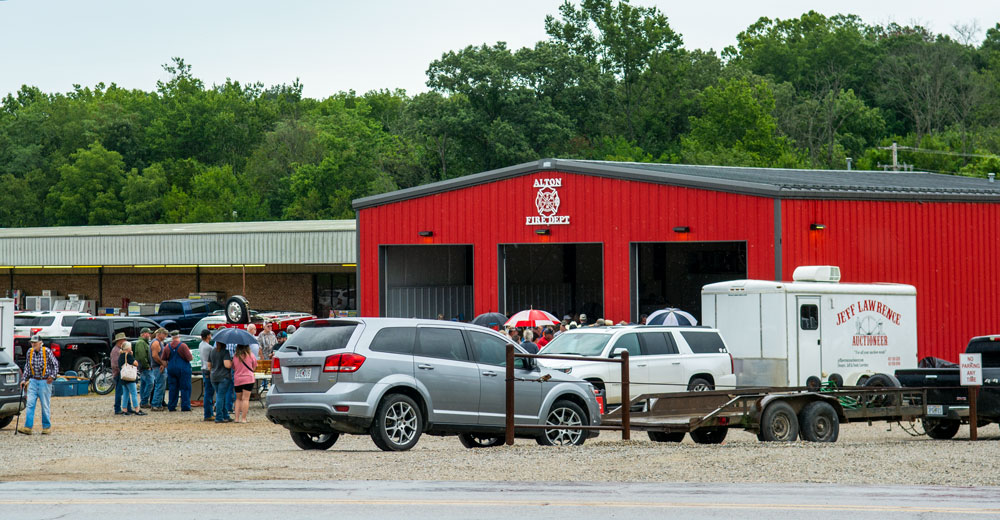 An auction going on at the Alton Volunteer Fire Department.