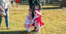 Two little girls are all dressed up for the Koshkonong Heritage Days on October 21, 2023.