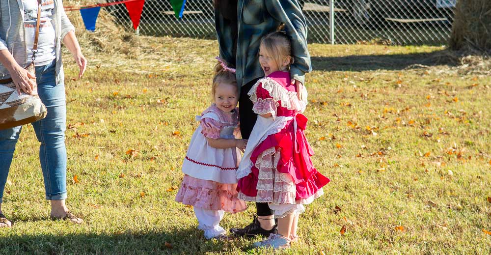 Two little girls are all dressed up for the Koshkonong Heritage Days on October 21, 2023.