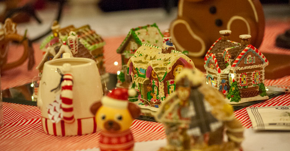 A glass gingerbread set at the Thomasville Christmas Bazaar on November 10, 2023.