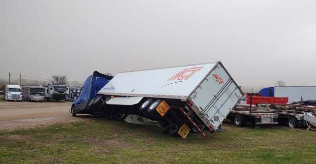 Truck tipped over