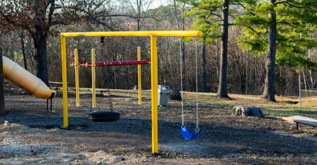 The new Tucker Creek Park swings.